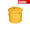 Justrite Dip Tank For Cleaning Parts, 8 Gallon, Manual Cover With Fusible Link, Steel, Yellow