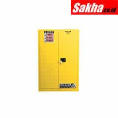 Justrite Sure-Grip® EX Combustibles Safety Cabinet For Paint And Ink 60 Gallon, 2 Manual Close Doors, Yellow