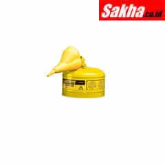 Justrite Type I Steel Safety Can For Diesel With Funnel, 2.5 Gallon, Yellow