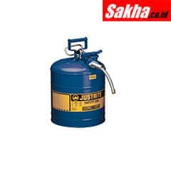 Justrite Type II AccuFlow™ Steel Safety Can For Kerosene 5 Gallon, 5 8-Inch Metal Hose, Blue