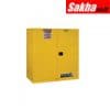 Justrite Sure-Grip® EX Vertical Drum Safety Cabinet And Drum Support 110 Gallon 2 Self-Close Doors, Yellow