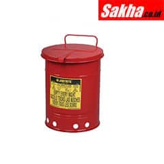 Justrite Oily Waste Can 14 Gallon,Hand-Operated Cover