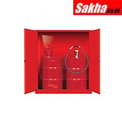 Justrite Sure-Grip® EX Vertical Drum Safety Cabinet And Drum Support 110 Gallon 2 Manual Close Doors, Red Justrite Sure-Grip® EX Vertical Drum Safety Cabinet And Drum Support 110 Gallon 2 Manual Close Doors, Red