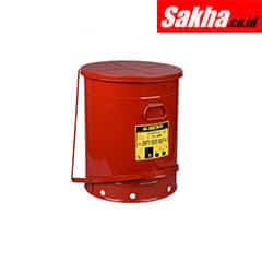 Justrite Oily Waste Can 21 Gallon,Foot-Operated Self-Closing Cover