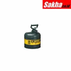 Justrite Type I Steel Safety Can For Oil 2 Gallon, Green