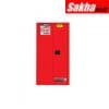 Justrite Sure-Grip® EX Vertical Drum Safety Cabinet And Drum Support 55 Gallon, 2 Self-Close Doors, Red
