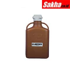 Justrite Carboy, 10 L, High Density Polyethylene (HDPE), Amber, 83mm Cap
