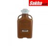 Justrite Carboy, 20 L, High Density Polyethylene (HDPE), Amber, 120mm Cap