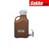 Justrite Carboy, 5 L, High Density Polyethylene (HDPE), Amber, 83mm Cap, With Spigot