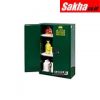 Justrite Sure-Grip® EX Pesticides Safety Cabinet, 45 Gallon, 2 Self-Close Doors, Green
