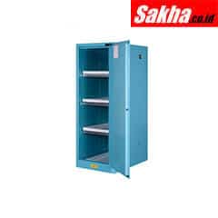 Justrite Sure-Grip® EX Deep Slimline Corrosives Acid Safety Cabinet, 54 Gallon, 1 Self-Close Door, Blue