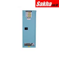 Justrite Sure-Grip® EX Slimline Corrosives Acid Steel Safety Cabinet, 22 Gallon, 1 Manual Close Doors, Blue