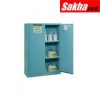 Justrite Sure-Grip® EX Corrosives Acid Safety Cabinet, 45 Gallon, 1 Bi-Fold Self-Close Door, Blue