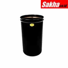 Justrite Cease-Fire® Waste Receptacle Safety Drum Can Only, 30 Gallon, Black