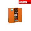 Justrite Emergency Preparedness Storage Cabinet For Supplies, GloAlert™ Labels, 4 Shelves, 2 Keys, Orange