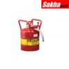 Justrite Type II AccuFlow™ D.O.T. Steel Safety Can 5 Gallon, 1-Inch Metal Hose, Roll Bars, Red