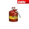 Justrite Type II AccuFlow™ Steel Safety Can 5 Gallon, 1 Metal Hose