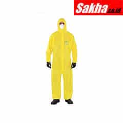 ANSELL 68-2300 Hooded Coveralls with Elastic Cuff, Chemical