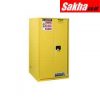 Justrite Sure-Grip® EX Flammable Safety Cabinet 60 Gallon, 1 Bi-Fold Self-Close Door, Yellow