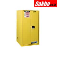 Justrite Sure-Grip® EX Flammable Safety Cabinet 60 Gallon, 1 Bi-Fold Self-Close Door, Yellow