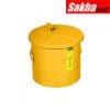 Justrite Wash Tank With Basket For Small Parts Cleaning, 6 Gallon,Self-Close Cover W Fusible Link,Steel