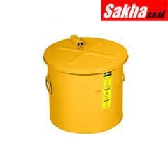Justrite Wash Tank With Basket For Small Parts Cleaning, 6 Gallon,Self-Close Cover W Fusible Link,Steel