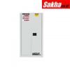 Justrite Sure-Grip® EX Flammable Safety Cabinet 60 Gallon, 2 Self-Close Doors, White
