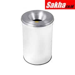 Justrite Cease-Fire® Waste Receptacle Safety Drum Can With Aluminum Head, 30 Gallon, White
