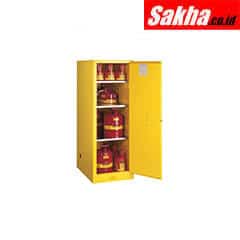 Justrite Sure-Grip® EX Deep Slimline Flammable Safety Cabinet 54 Gallon, 1 Manual Close Door, Yellow