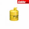 Justrite Type I Steel Safety Can For Diesel 5 Gallon, Yellow