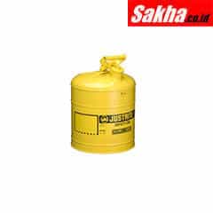 Justrite Type I Steel Safety Can For Diesel 5 Gallon, Yellow