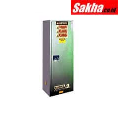 Justrite Sure-Grip® EX Slimline Flammable Safety Cabinet 22 Gallon, 1 Self-Close Doors, Gray