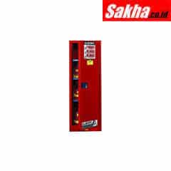 Justrite Sure-Grip® EX Slimline Flammable Safety Cabinet 22 Gallon, 1 Self-Close Doors, Red