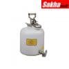 Justrite Safety Can For Liquid Disposal 5 Gallon, Stainless Steel Faucet, Polyethylene, White