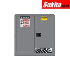 Justrite Sure-Grip® EX Flammable Safety Cabinet 30 Gallon, 2 Manual Close Doors, Gray