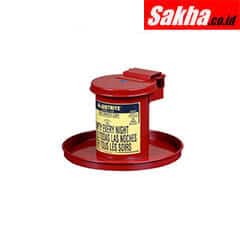 Justrite Benchtop Solvent Safety Can For Long Cotton Tipped Applicators, 0.45 Gallon, Self-Closing Lid, Red