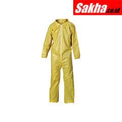 CONDOR 30LV39 Coveralls with Elastic Cuff, Chem Basic Material, Yellow