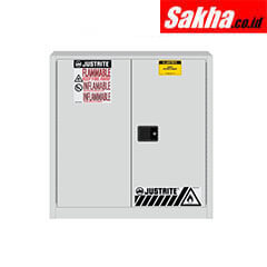 Justrite Sure-Grip® EX Flammable Safety Cabinet 30 Gallon, 2 Manual Close Doors, White
