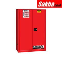Justrite Sure-Grip® EX Flammable Safety Cabinet 45 Gallon, 1 Bi-Fold Self-Close Door, Red