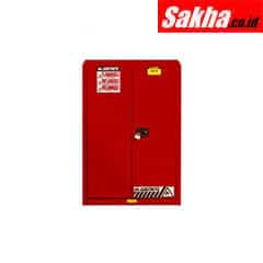 Justrite Sure-Grip® EX Flammable Safety Cabinet 45 Gallon, 2 Self-Close Doors, Red
