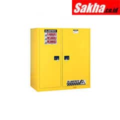 Justrite Sure-Grip® EX Double-Duty Safety Cabinet With Drum Rollers 2 Self-Close Doors, Yellow