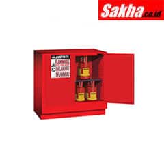 Justrite Sure-Grip® EX Undercounter Flammable Safety Cabinet 22 Gallon, 2 Self-Close Doors, Red