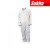 CONDOR 32GV33 Collared Disposable Coveralls with Open Material, White, M