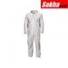 CONDOR 32GV40 Collared Disposable Coveralls with Elastic Material, White, L