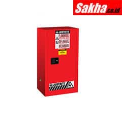 Justrite Sure-Grip® EX Compac Flammable Safety Cabinet 15 Gallon, 1 Self-Close Door, Red