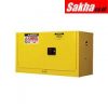 Justrite Sure-Grip® EX Piggyback Flammable Safety Cabinet 17 Gallon, 2 Manual Close Doors, Yellow