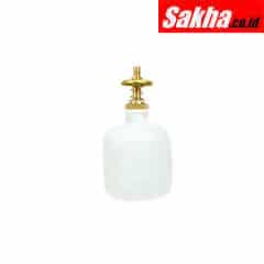 Justrite Dispensing Can, Nonmetallic, With Brass Dispenser Valves, 8 Ounce, Translucent Polyethylene, White