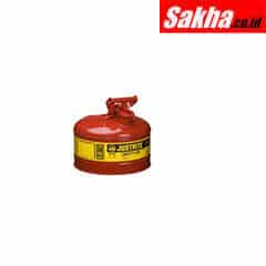 Justrite Type I Steel Safety Can For Flammables 2.5 Gallon, Red