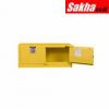 Justrite Sure-Grip® EX Piggyback Flammable Safety Cabinet 12 Gallon, 2 Self-Close Doors, Yellow