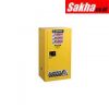 Justrite Sure-Grip® EX Compac Flammable Safety Cabinet 15 Gallon, 1 Self-Close Door, Yellow